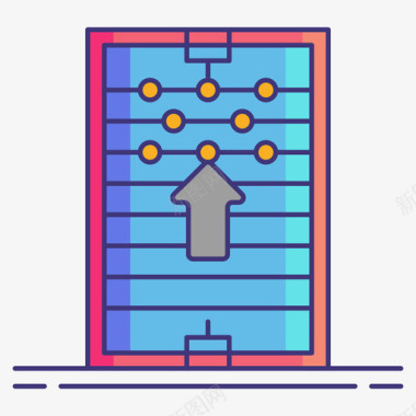 进攻性美式足球50分直线颜色图标