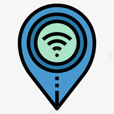 Wifi公共服务8线性颜色图标