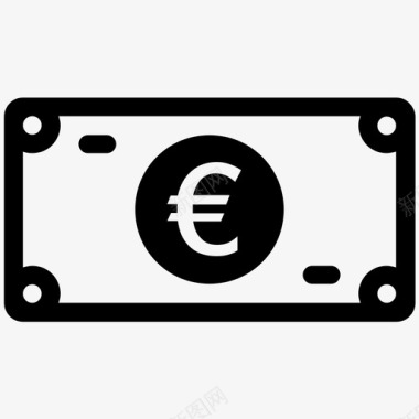 纸币欧元纸币商业图标