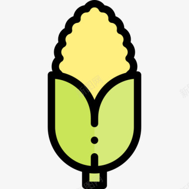 玉米水果和蔬菜60线性颜色图标
