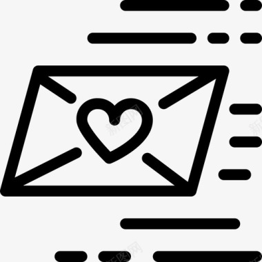 情书邮件情人节图标