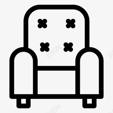 沙发椅子房子图标