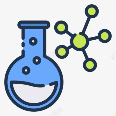化学书呆子67线性颜色图标