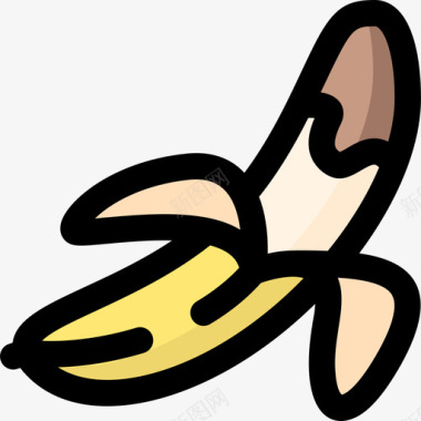 香蕉情人节129线性颜色图标