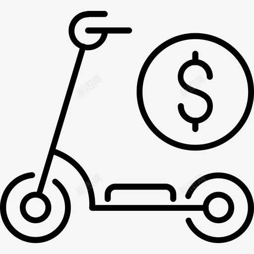 共享踢板车共享金钱付款svg_新图网 https://ixintu.com 共享 板车 金钱 付款 自行车