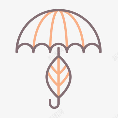 伞回收中心线颜色图标