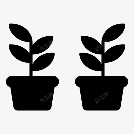 花盆装饰植物花瓶svg_新图网 https://ixintu.com 花盆 装饰 植物 花瓶