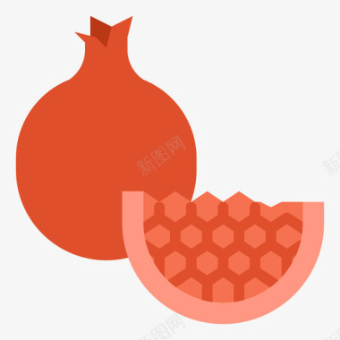 石榴水果30扁平图标