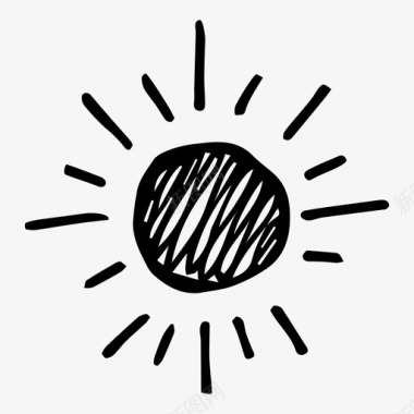 阳光夏天素描图标