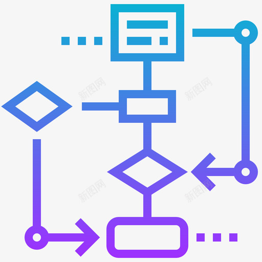 流程图研究和分析5梯度svg_新图网 https://ixintu.com 流程图 研究 分析 梯度