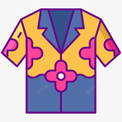 夏威夷衬衫热带55线性颜色svg_新图网 https://ixintu.com 夏威夷 衬衫 热带 线性 颜色