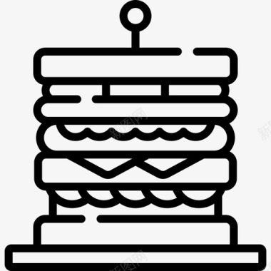 三明治食物192线性图标