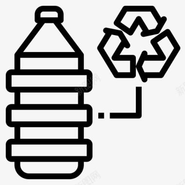 塑料瓶生态系统1线性图标