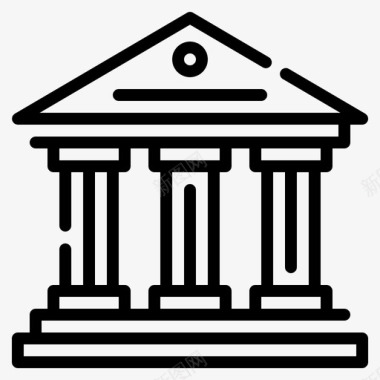 银行建筑古典图标