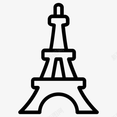 巴黎马尔斯广场埃菲尔铁塔图标