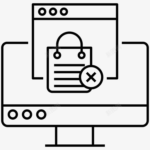 取消订单电子商务在线购物svg_新图网 https://ixintu.com 订单 取消 电子商务 拒绝 在线购物 购物 线路 图标