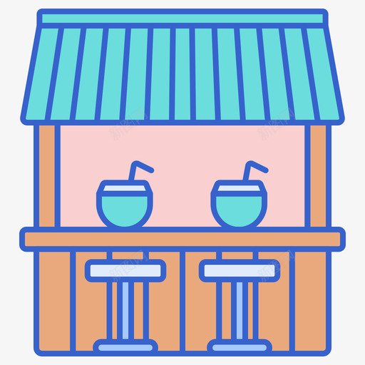 海滩酒吧热带57线性颜色svg_新图网 https://ixintu.com 海滩 酒吧 热带 线性 颜色