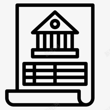 笔记本银行9直线型图标