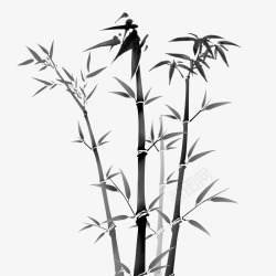 中国风水墨竹子古风竹叶竹林水彩手绘插画免扣PS设计素材