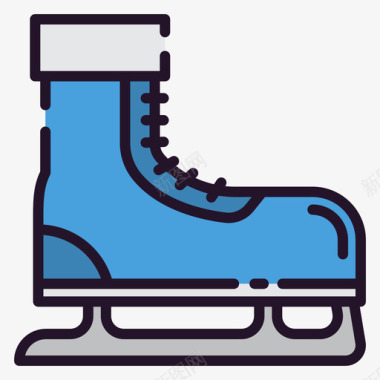 溜冰鞋运动装备32线性颜色图标