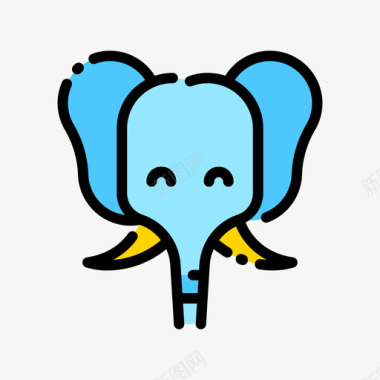 大象马戏团103线性颜色图标