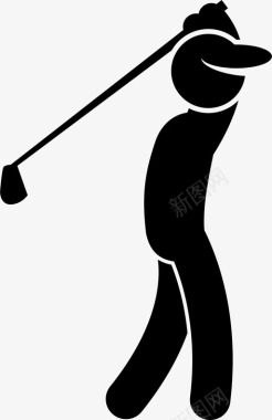高尔夫击球高尔夫球手球员图标