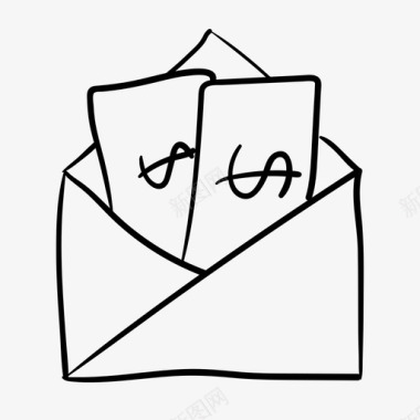 电子邮件账单互联网图标