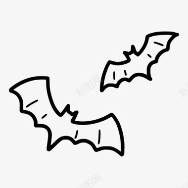 蝙蝠万圣节之夜手绘图标