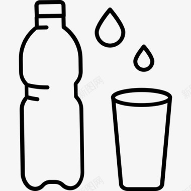水瓶子水滴图标