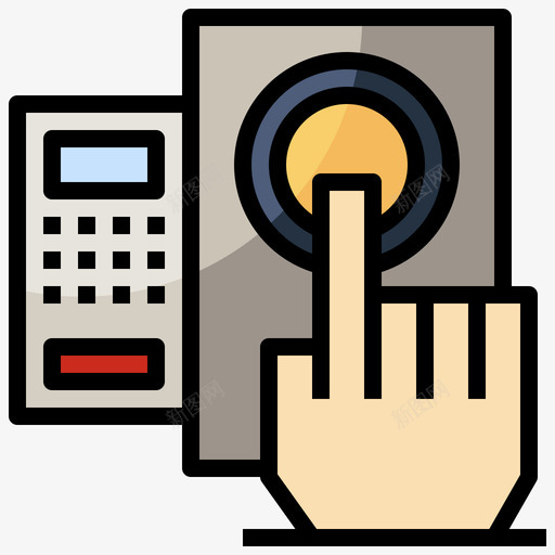 指纹扫描小工具41线颜色svg_新图网 https://ixintu.com 指纹 扫描 小工 工具 颜色