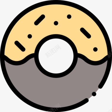 甜甜圈instagram重点报道食物1线性颜色图标