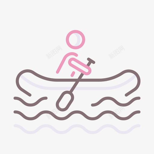 漂流水上运动3线性颜色svg_新图网 https://ixintu.com 漂流 水上运动 线性 颜色