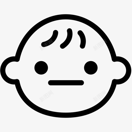 中性婴儿儿童svg_新图网 https://ixintu.com 婴儿 儿童 表情 中性 符号 情绪