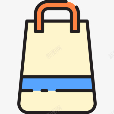 购物袋网络星期一55线性颜色图标