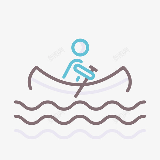 皮划艇水上运动3线性颜色svg_新图网 https://ixintu.com 皮划艇 水上运动 线性 颜色