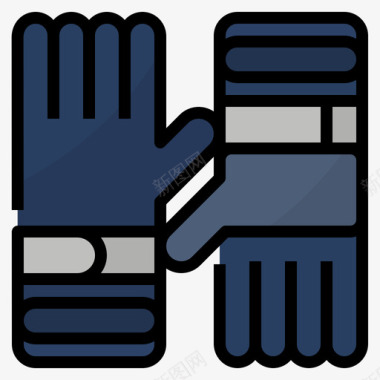 手套极限运动4线性颜色图标