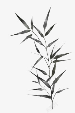 中国风水墨竹子古风竹叶竹林水彩手绘插画免扣PS设计素材