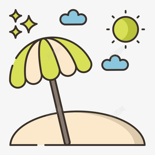 阳伞热带56线形颜色svg_新图网 https://ixintu.com 阳伞 热带 线形 颜色