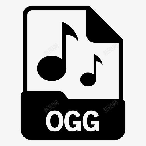 ogg文档扩展名svg_新图网 https://ixintu.com 文件 格式 文档 扩展名 声音 音乐
