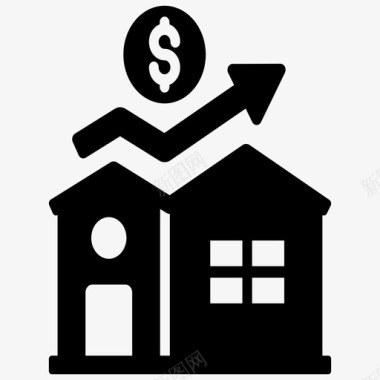 物业增值物业价值房屋成本图标