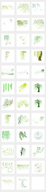 春天绿色春季卡通柳树柳条柳叶春季夏季位图RGB格式背景