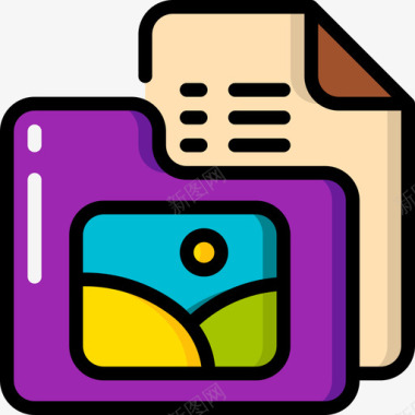 图像文件和文件夹操作线性颜色图标