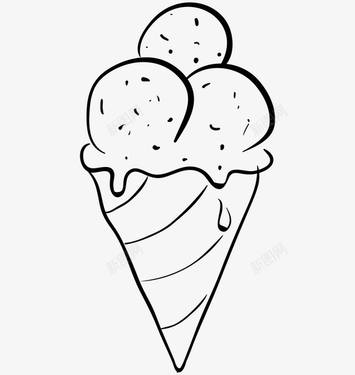 冰淇淋蛋卷冷冻食品冰淇淋svg_新图网 https://ixintu.com 冰淇淋 蛋卷 冷冻食品 圣代 甜食 一套 食品 饮料 轮廓 矢量 矢量图