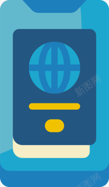 护照旅行应用程序33扁平图标