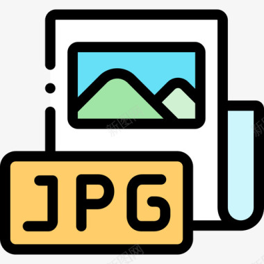 Jpg平面设计师44岁线性颜色图标
