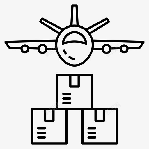 空运空运物流国际货运svg_新图网 https://ixintu.com 空运 物流 国际 货运 全球 配送 运输 矢量 线图 图标