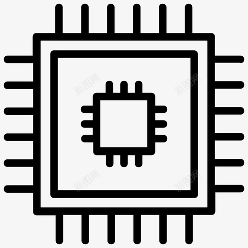 计算机微处理器芯片中央处理器计算机芯片svg_新图网 https://ixintu.com 芯片 计算机 微处理器 中央处理器 云计算 轮廓 向量 图标