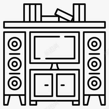 娱乐图书馆娱乐家具扩音器图标