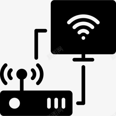 计算机和路由器wifi热点internet图标
