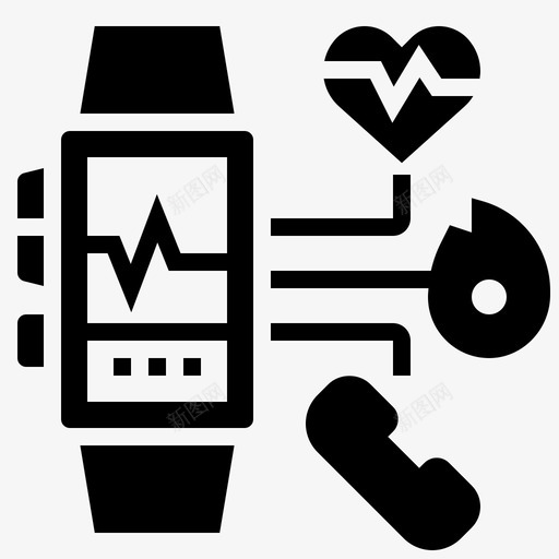 智能带设备小工具svg_新图网 https://ixintu.com 智能 能带 设备 小工 工具 监视器 手表 医学 技术 字形
